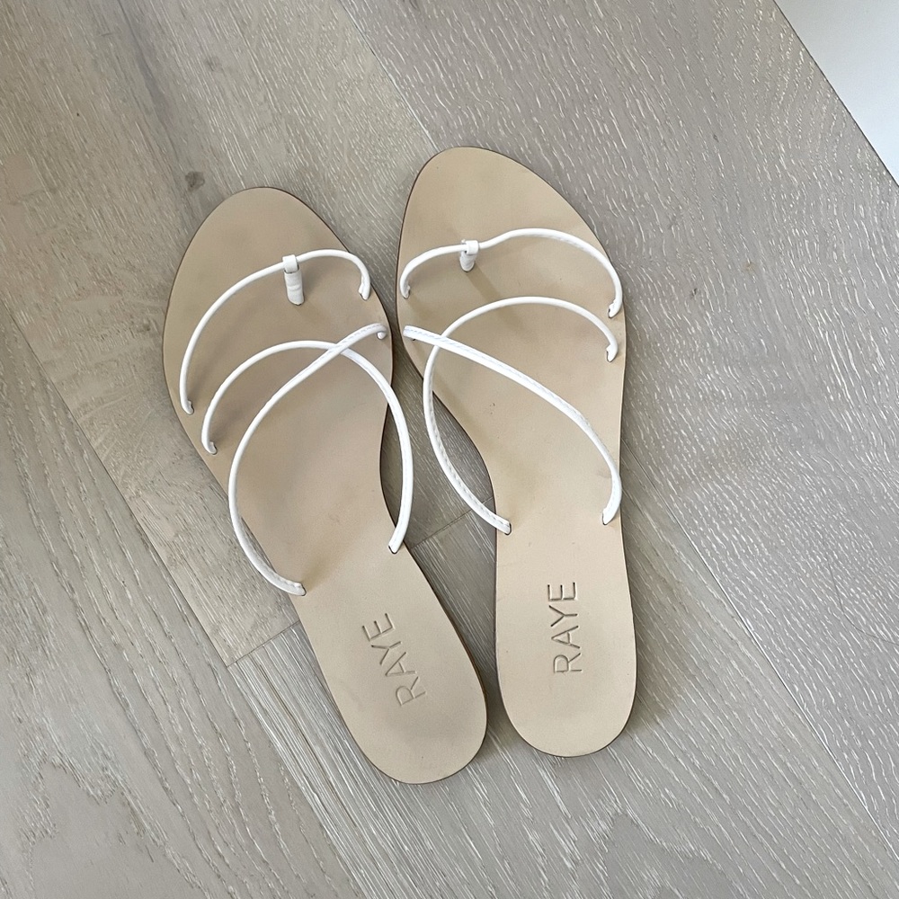 Raye Flat White Strappy Sandals